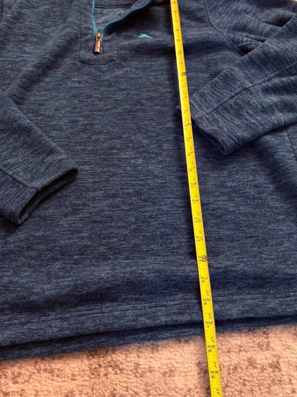 Tommy Bahama Blue Fuzzy Quarter Zip Size Medium